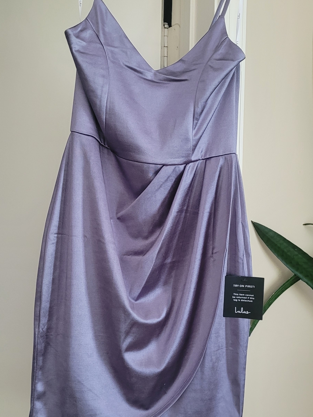 Lulus Shimmery Lavender Satin Midi Dress
